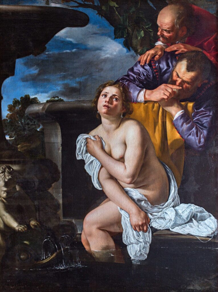 In een tweede versie van 1622 zien we hoe Gentileschi vormgeeft aan de beladen blik van de ouderlingen