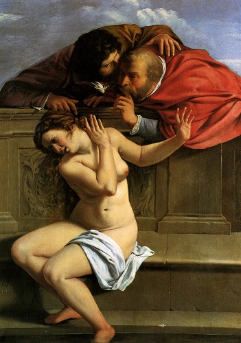 In het schilderij van 1610 valt Susanna ten prooi aan de beladen blik van de ouderlingen