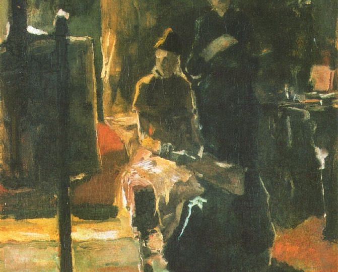 In haar atelier